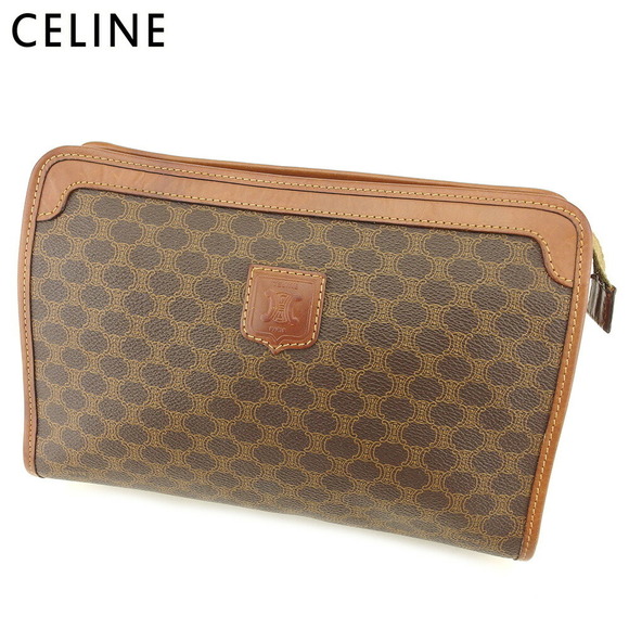Celine Macadam brown clutch Shoulder Bag bag leather - Picture 1 of 6